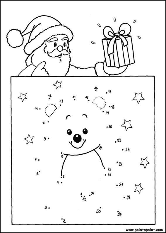 santa ans snowman Printable dot to dot 1-15 number