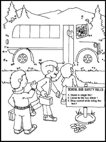 school bus printable dot to dot – connect the dots 1-25 numbers