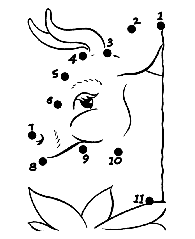 cow animal printable dot to dot – connect the dots 1-10 numbers