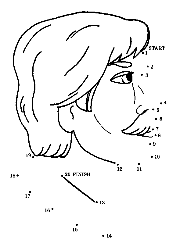 man printable dot to dot - connect the dots 1-20 numbers