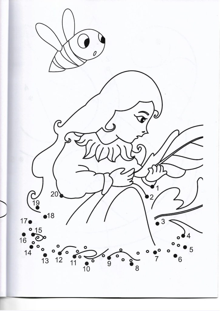 little princess printable dot to dot – connect the dots numbers 1-20