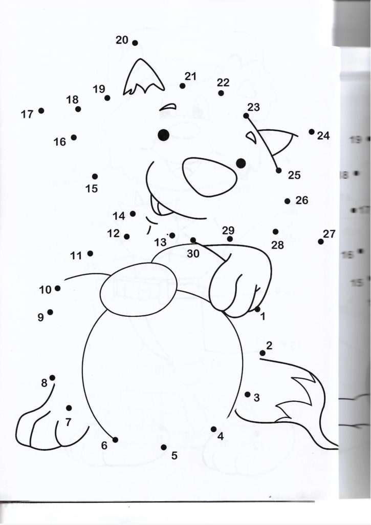 racoon animal printable dot to dot – connect the dots numbers 1-30 ...