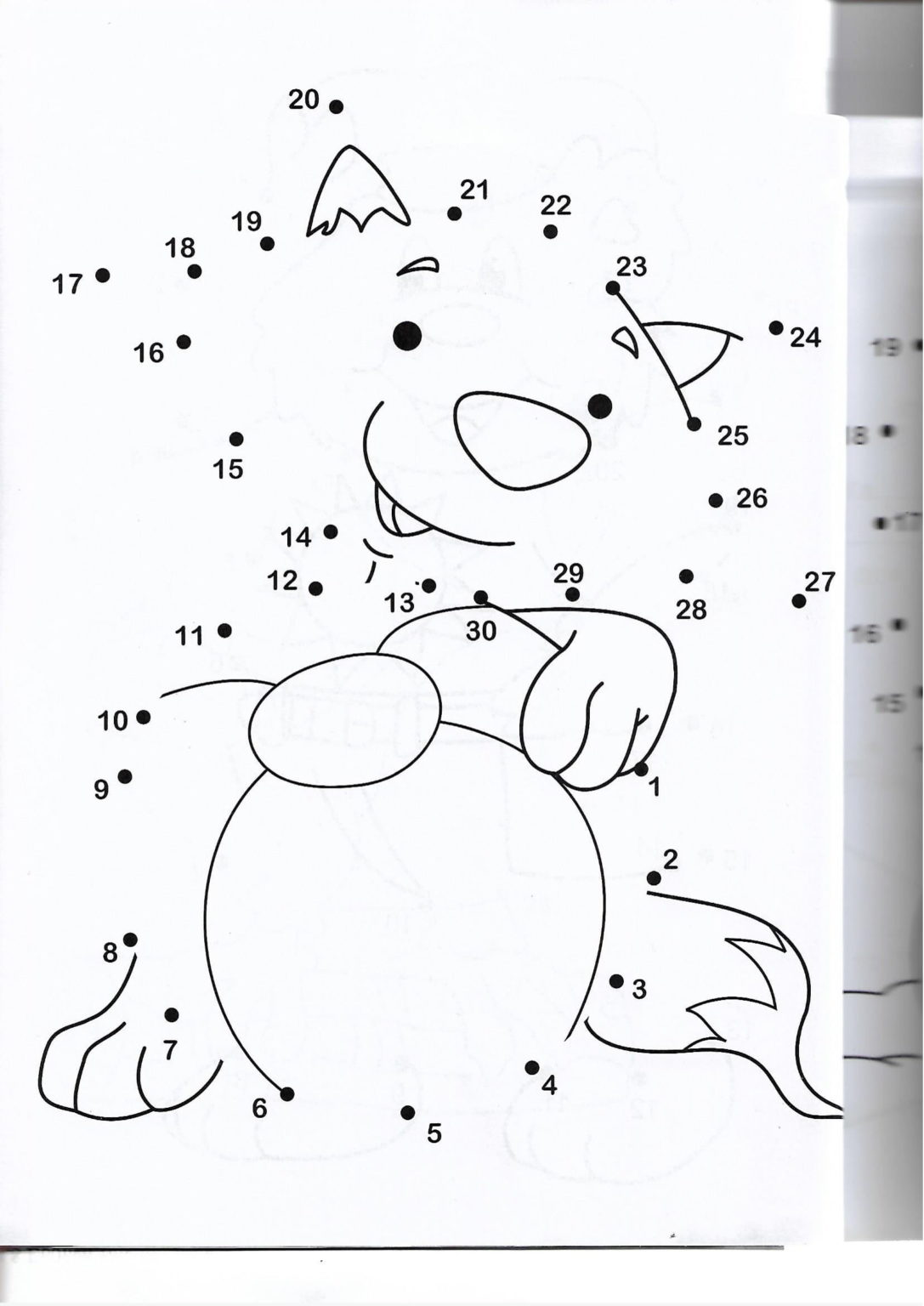 Racoon Animal Printable Dot To Dot Connect The Dots Numbers 1 30 